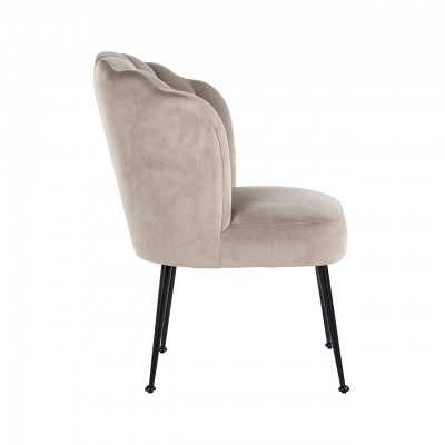 Chair Pippa khaki velvet / black (Quartz Khaki 903)