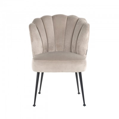 Chair Pippa khaki velvet / black (Quartz Khaki 903)