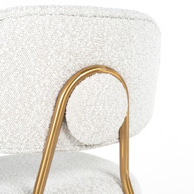 Counterstoel Xenia White Bouclé / Brushed Gold (Copenhagen 900 Bouclé White)