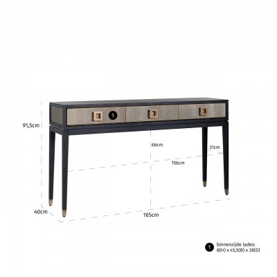 Wandtafel Bloomingville 3-laden  (Gold)