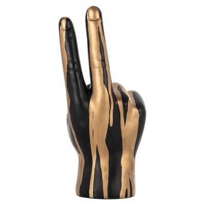 Deco object hand peace (Black/gold)