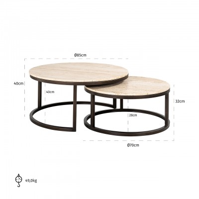 Avalon salontafel set van 2 (Bronze)