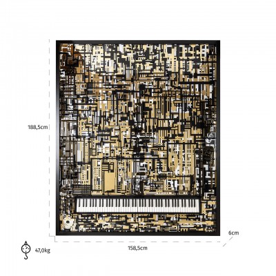 Wall art Piano Wibi (Black/gold)