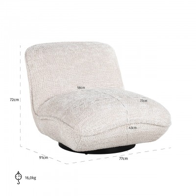 Fauteuil Ophelia lovely cream (Be Lovely 11 Cream)
