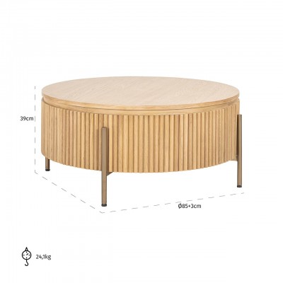 Salontafel Belfort 90Ø (Natural oak)