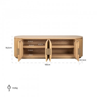 TV-meubel Belfort 4-deurs (Natural oak)