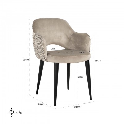 Arm chair Giovanna trendy nature/quartz khaki fire retardant (Be Trendy 01 Nature)