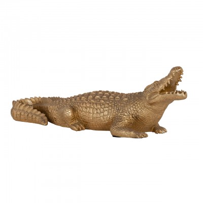 Krokodil deco object klein (Gold)